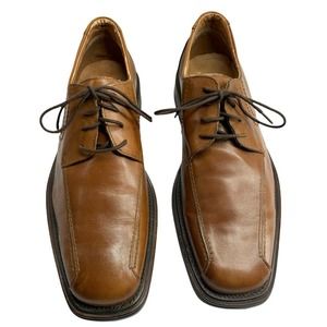 Mens Giorgio Brutini Sz. 10 D Oxford Dress Shoes Brown Almond Toe Lace Up Italy